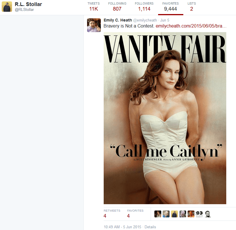 RL Stollar -fav Bruce Jenner sex change vanity fair cover picture