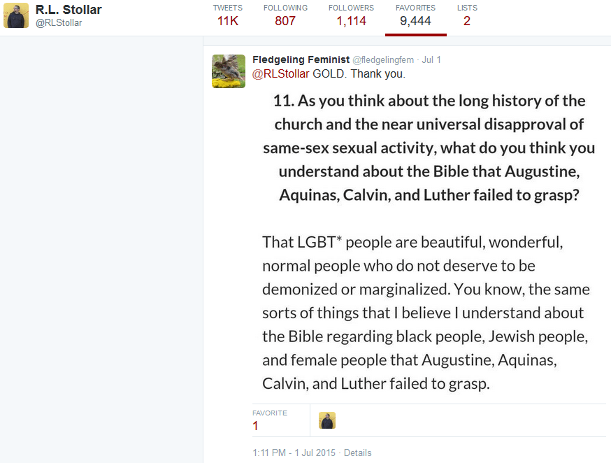 RL Stollar -fav LGBT promo tweet