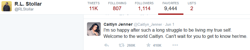 RL Stollar -fav of Caitlyn Jenner -welcome to the world -HUGE