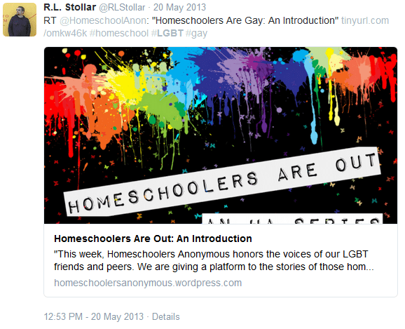RL Stollar -homeschoolers anon LGBT promo