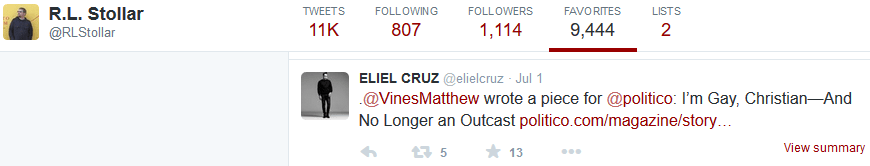 RL Stollar -Matthew Vines -gay Christian